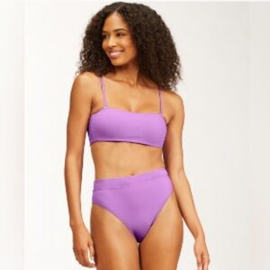 Billabong Bikini Bottom Small Purple SOL Searcher Rise Super Skimpy Coverage